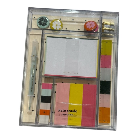 kate spade new york “Actually I Can” Stationery Tackle Box Set NEW - Picture 4 of 6